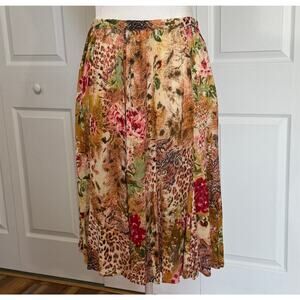 VTG Bila Godet pull-on skirt size M elastic waist flared swirly twirly gorgeous